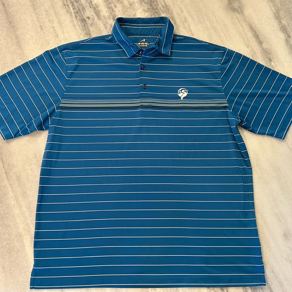 Port Royal Golf Club Hilton Head Golf Performance Polo sz Large in Blue Stripe